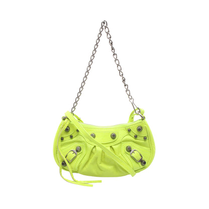 LE CAGOLE MINI BB ル カゴール ミニ 2WAY チェーンハンドバッグ レザー イエロー ネオンカラー バレンシアガ