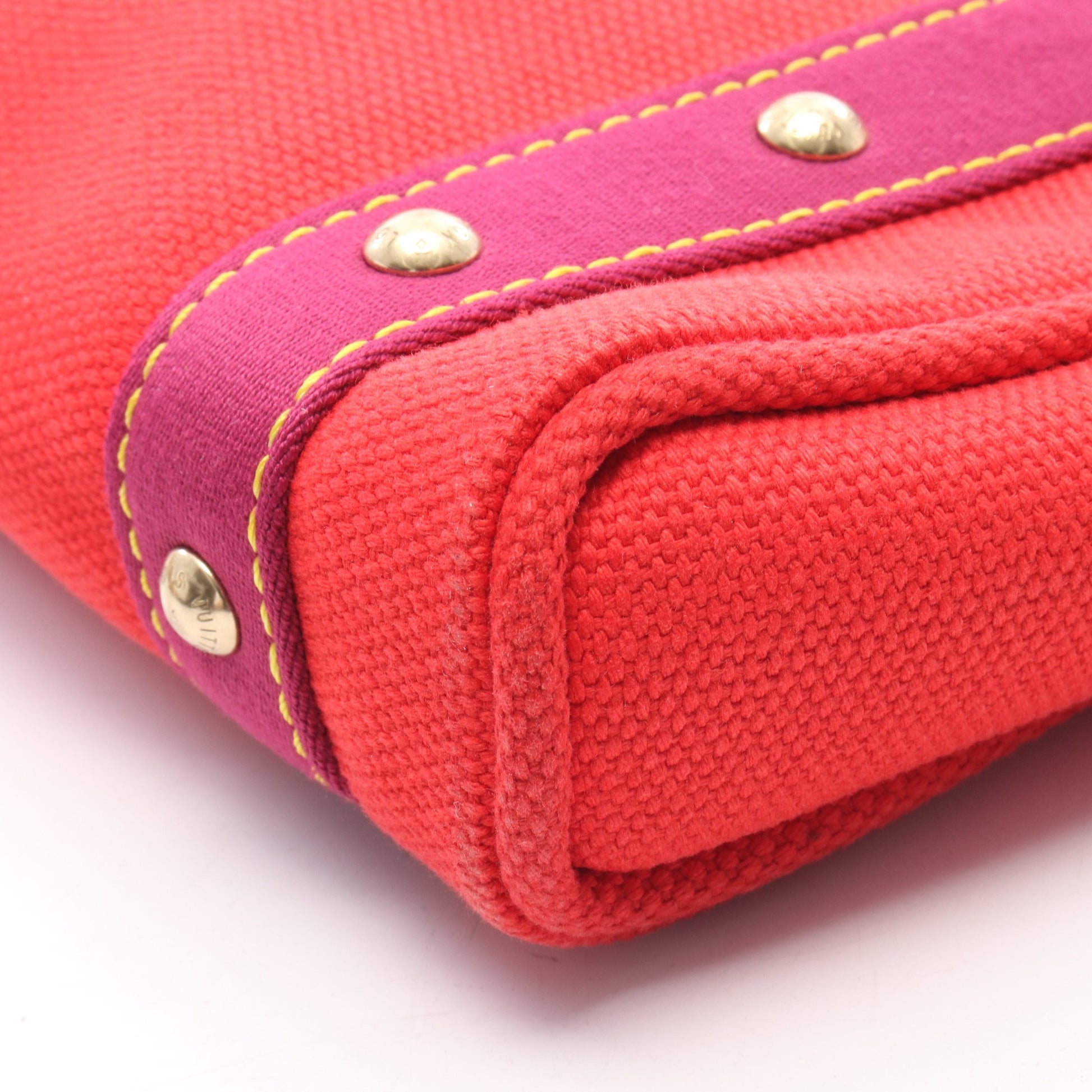 カバPM アンティグア ハンドバッグ トートバッグ キャンバス レザー レッド パープル ルイヴィトン バッグ LOUIS VUITTON