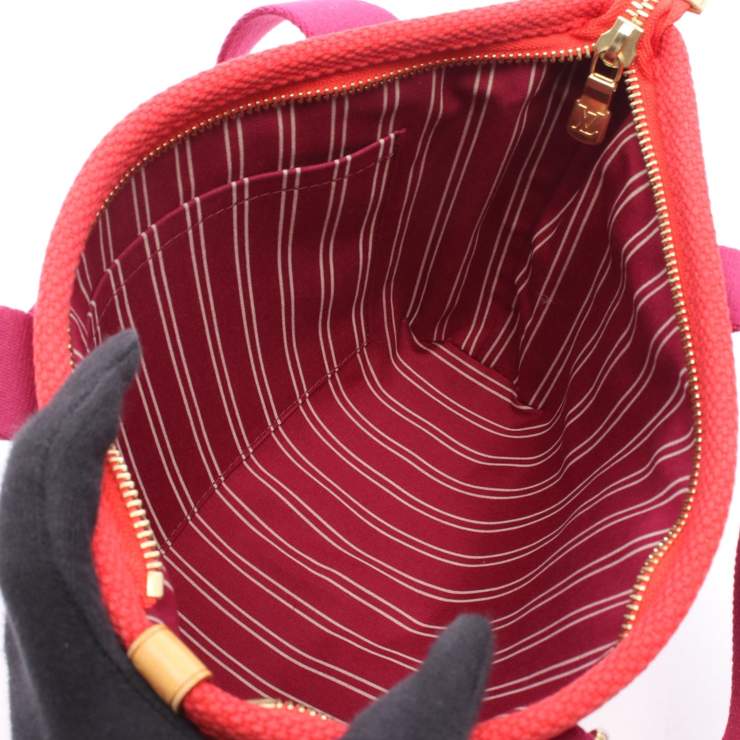 カバPM アンティグア ハンドバッグ トートバッグ キャンバス レザー レッド パープル ルイヴィトン バッグ LOUIS VUITTON
