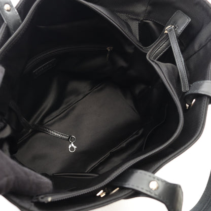 パリビアリッツMM ハンドバッグ トートバッグ キャンバス レザー ブラック シルバー金具 シャネル