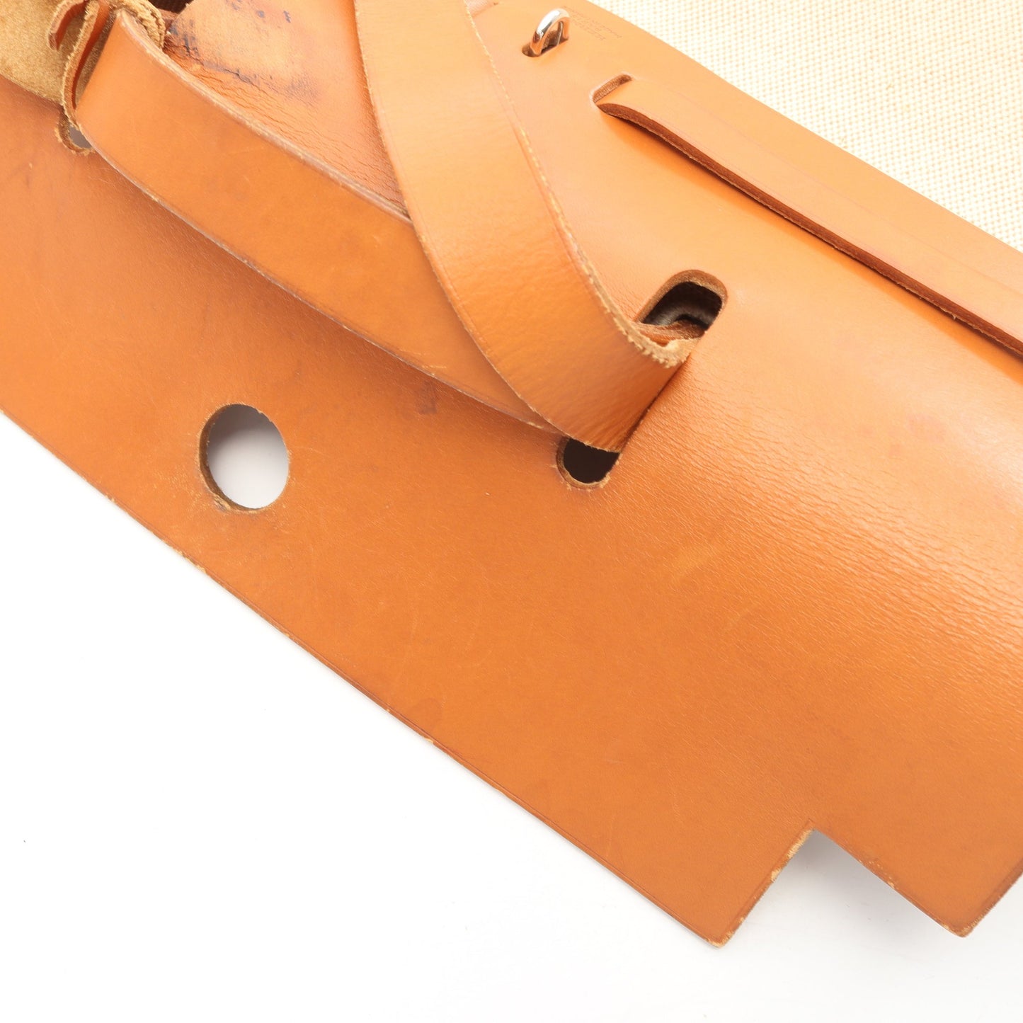 エールバッグMM エクリュ ナチュラル 2WAY ハンドバッグ トワルアッシュ ヴァッシュハンター ベージュ ライトブラウン シルバー金具 □D刻印 エルメス