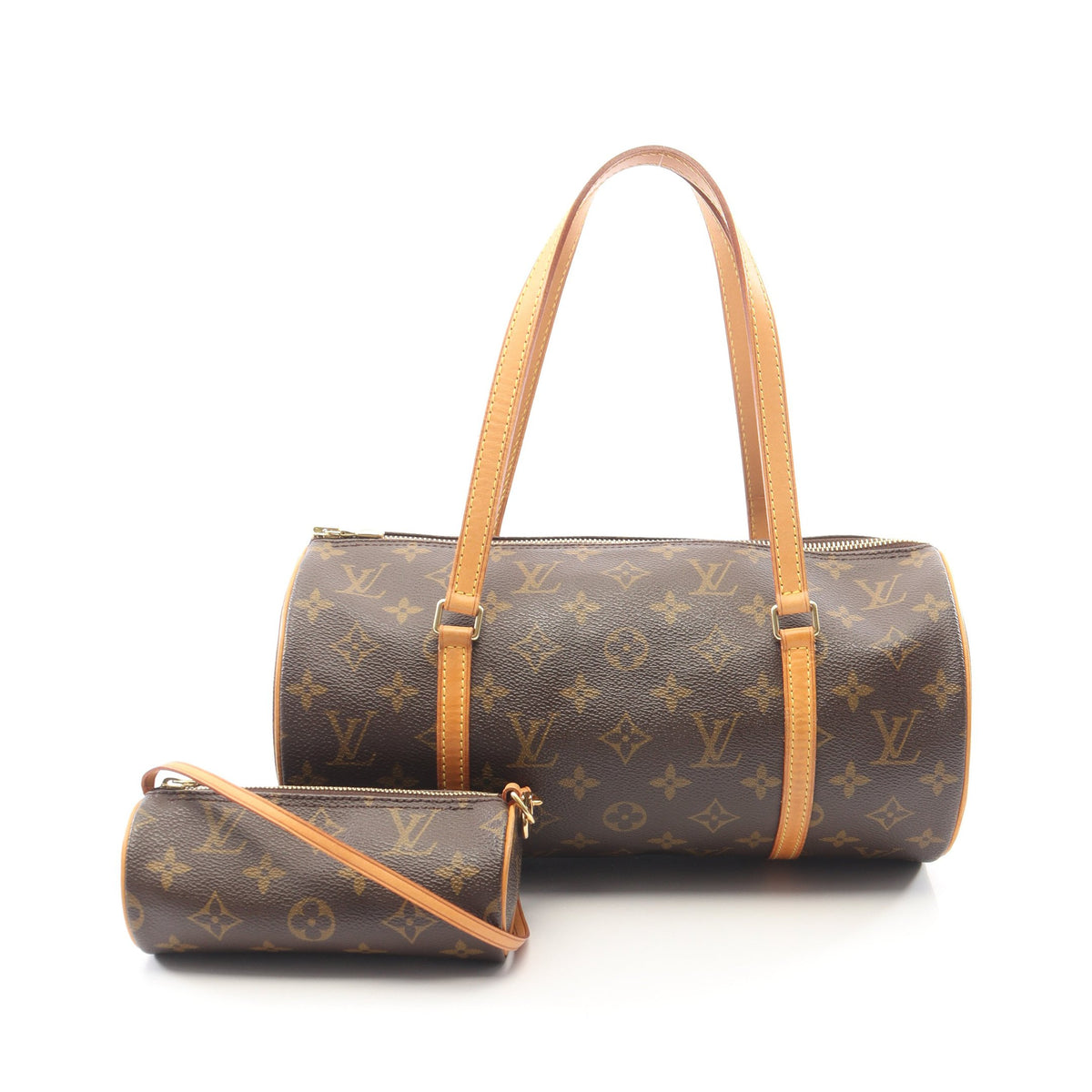 パピヨン30 モノグラム ハンドバッグ PVC レザー ブラウン ルイヴィトン バッグ LOUIS VUITTON