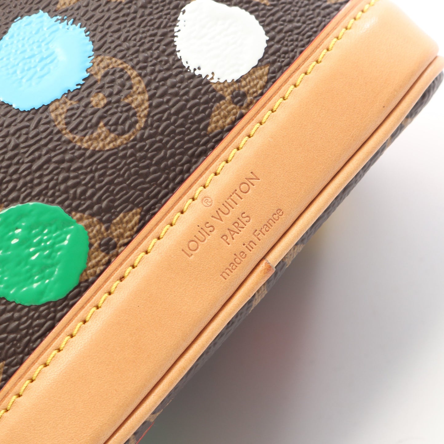 LV × YK ナノ ノエ モノグラムペインティッドドット 草間彌生 2WAY ハンドバッグ PVC レザー ブラウン マルチカラー ルイヴィトン