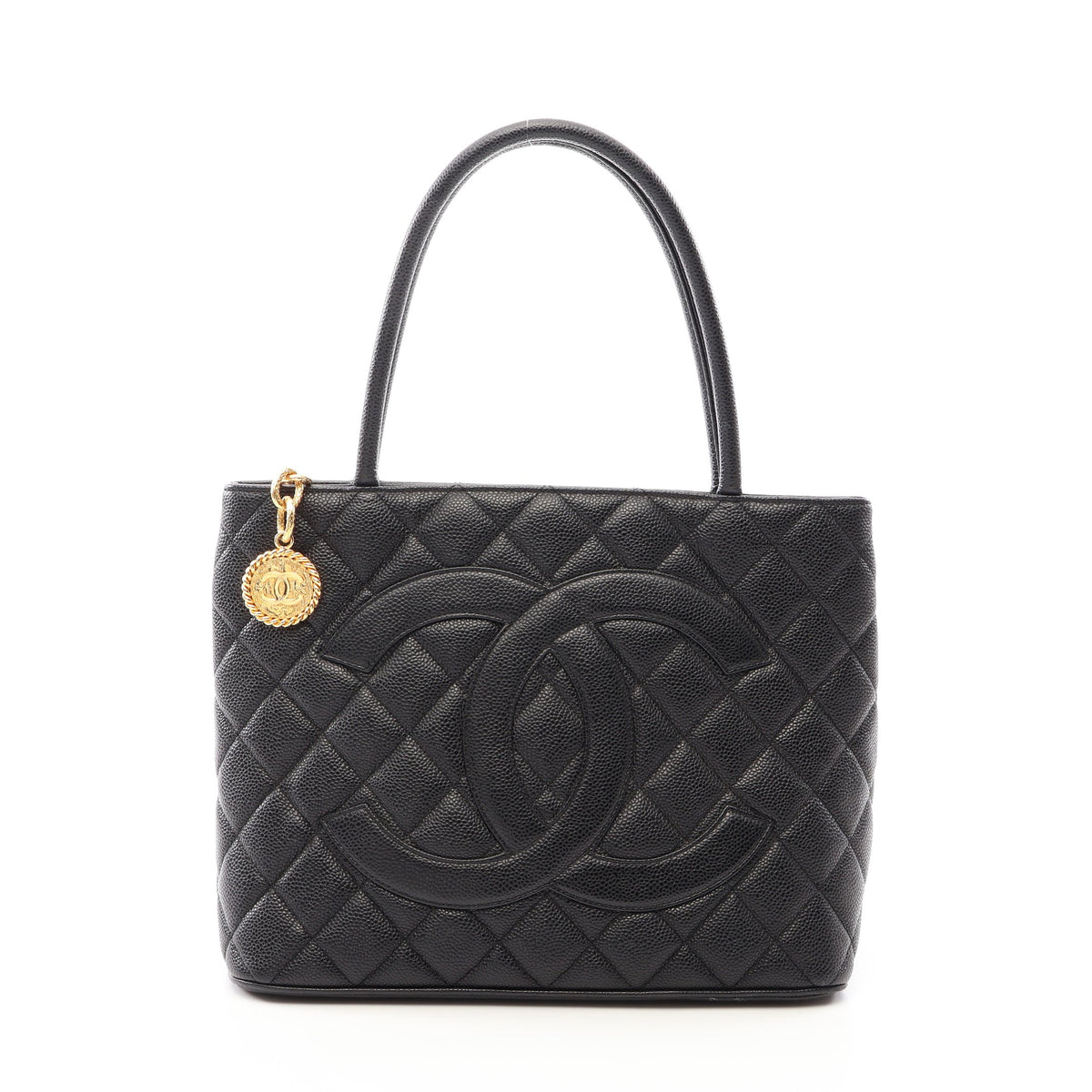 復刻トート ハンドバッグ トートバッグ キャビアスキン ブラック ゴールド金具 シャネル バッグ CHANEL
