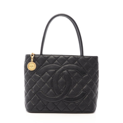 復刻トート ハンドバッグ トートバッグ キャビアスキン ブラック ゴールド金具 シャネル バッグ CHANEL