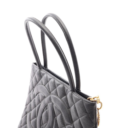 復刻トート ハンドバッグ トートバッグ キャビアスキン ブラック ゴールド金具 シャネル バッグ CHANEL