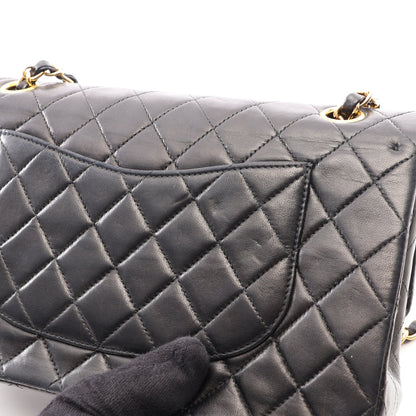 マトラッセ Wフラップ Wチェーンショルダーバッグ ラムスキン ブラック ゴールド金具 シャネル