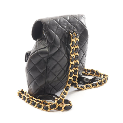 マトラッセ バックパック リュックサック ラムスキン ブラック ゴールド金具 シャネル
