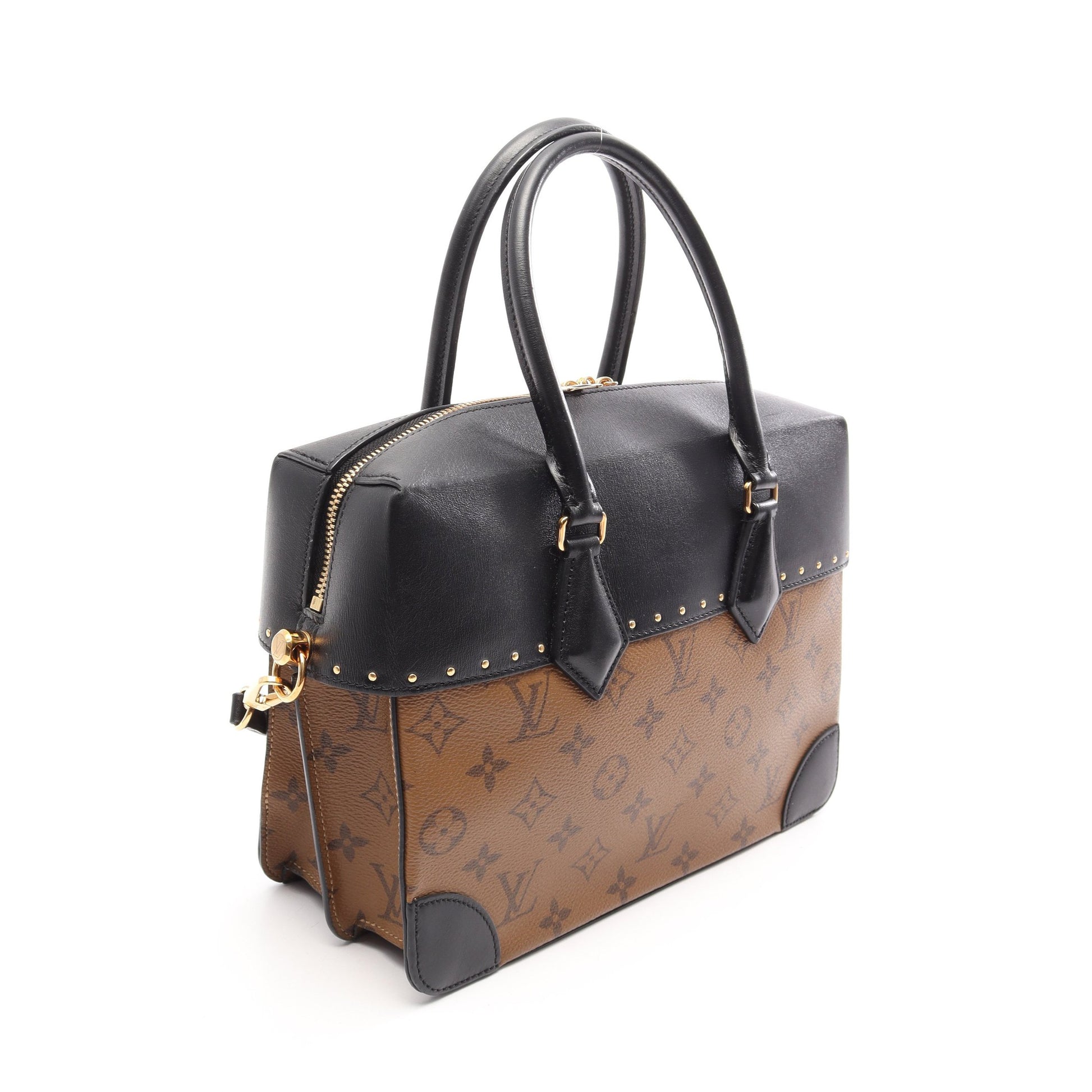 シティ マル モノグラムリバース 2WAY ハンドバッグ PVC レザー ブラウン ブラック ルイヴィトン バッグ LOUIS VUITTON