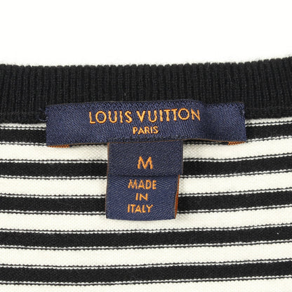 ボーダー 半袖 ニット カシミヤ コットン ホワイト ブラック ルイヴィトン トップス LOUIS VUITTON
