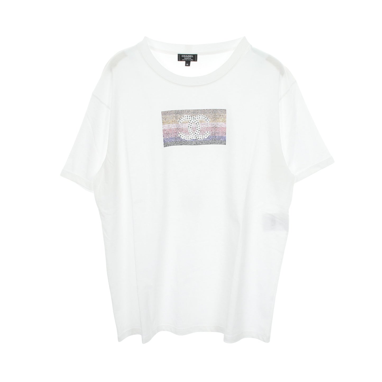 ココマーク ラインストーン 半袖Tシャツ コットン ホワイト シャネル