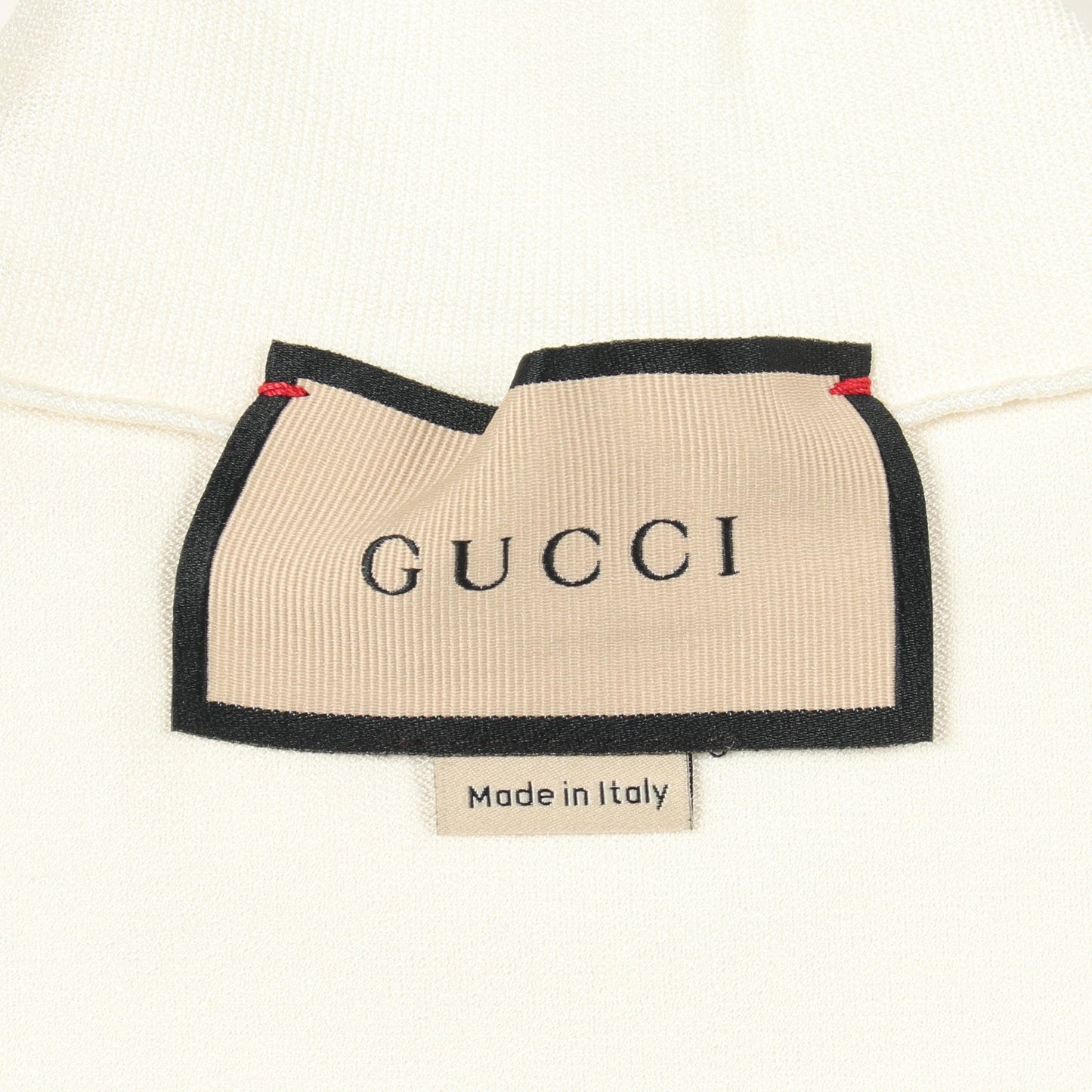 ハイネック フレンチスリーブ 半袖 ニット レーヨン オフホワイト グッチ トップス GUCCI