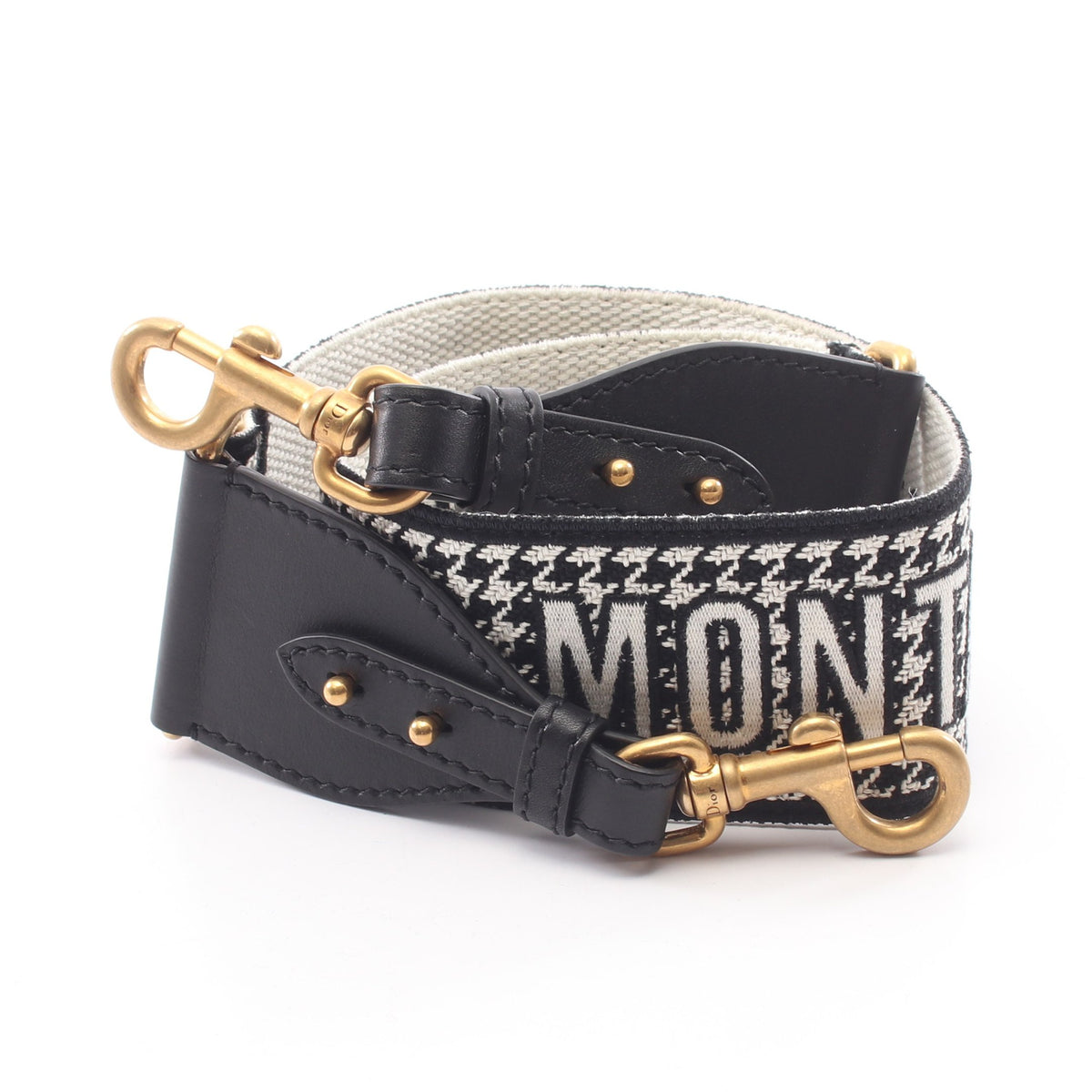 30 MONTAIGNE モンテーニュ 千鳥格子 ショルダーストラップ キャンバス レザー ホワイト ブラック クリスチャンディオール 財布・小物 Christian Dior