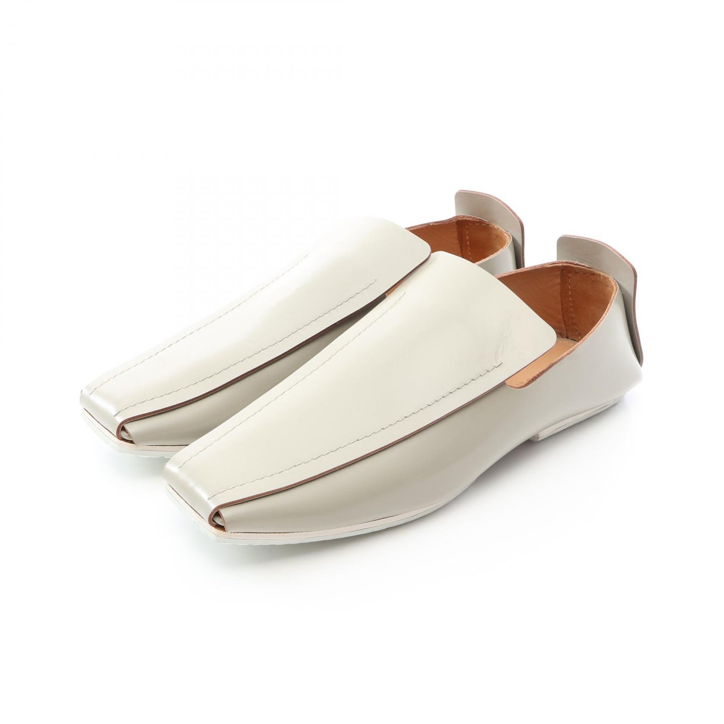 スクエアトゥ カジュアルシューズ レザー グレー ジルサンダー シューズ JIL SANDER