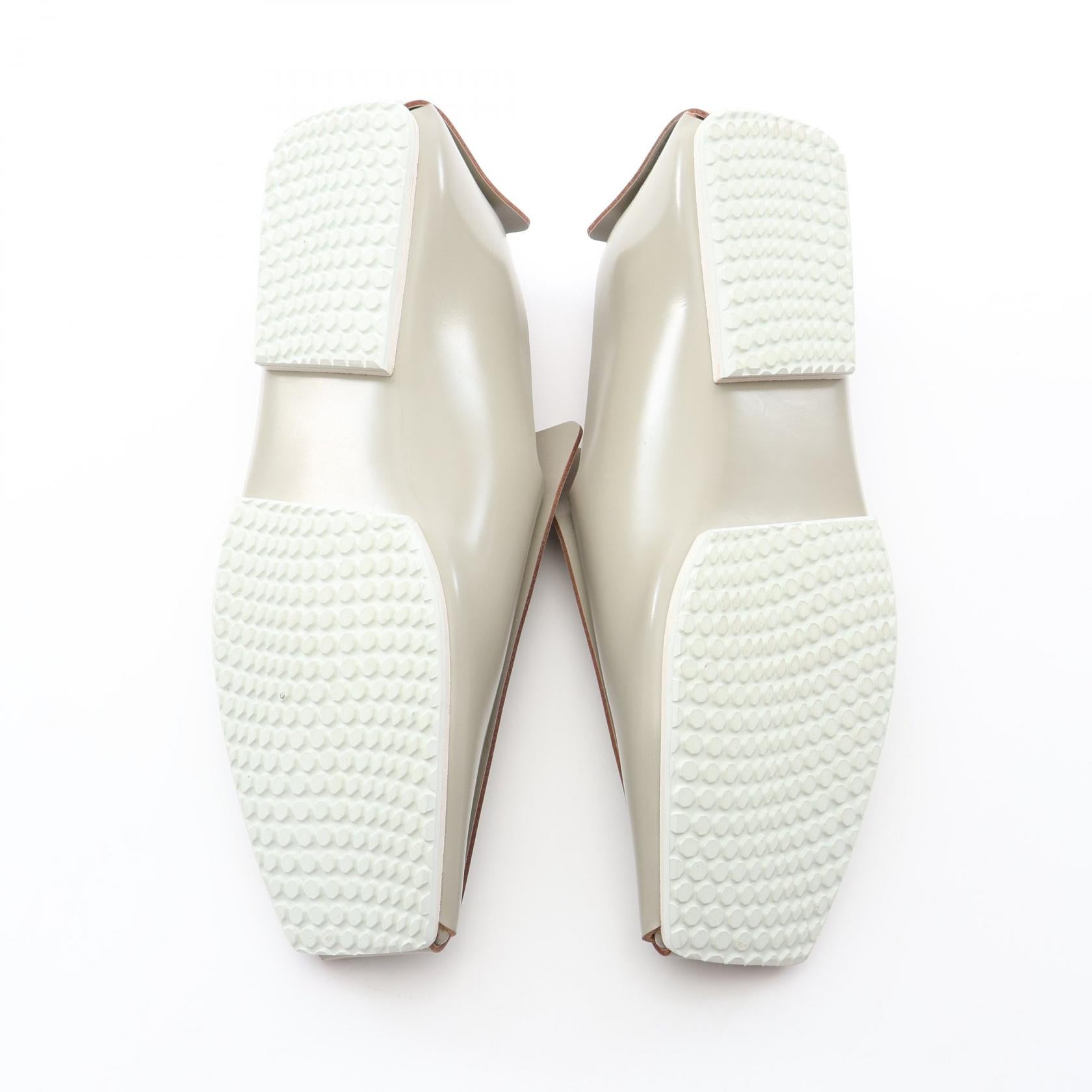 スクエアトゥ カジュアルシューズ レザー グレー ジルサンダー シューズ JIL SANDER