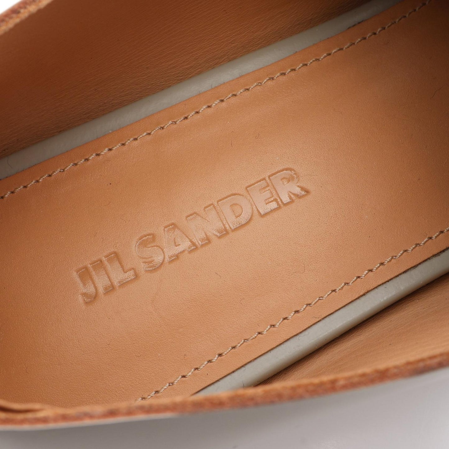 スクエアトゥ カジュアルシューズ レザー グレー ジルサンダー シューズ JIL SANDER