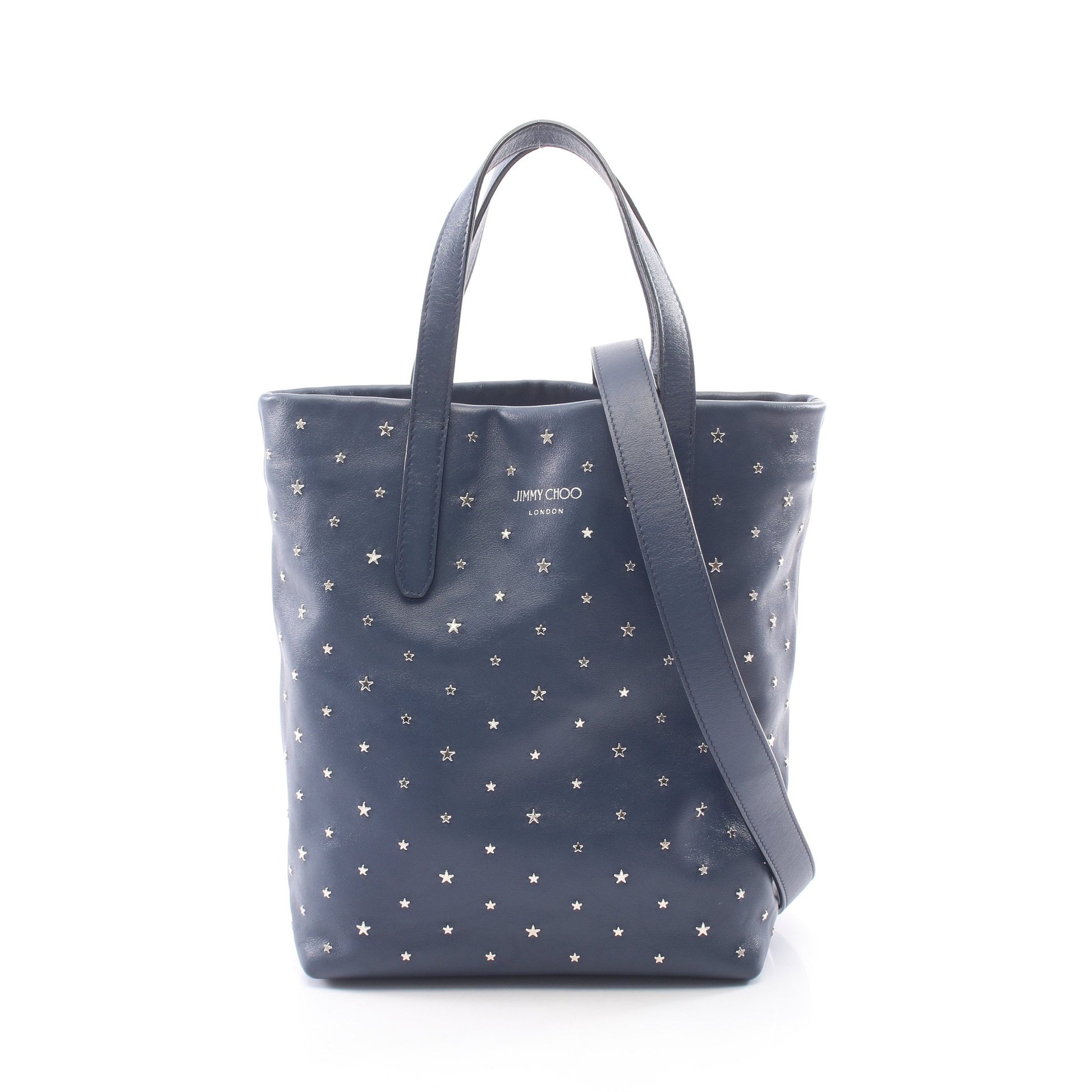 SOFIA N/S ソフィア スタースタッズ 2WAY ハンドバッグ トートバッグ レザー ネイビー ジミーチュウ バッグ JIMMY CHOO