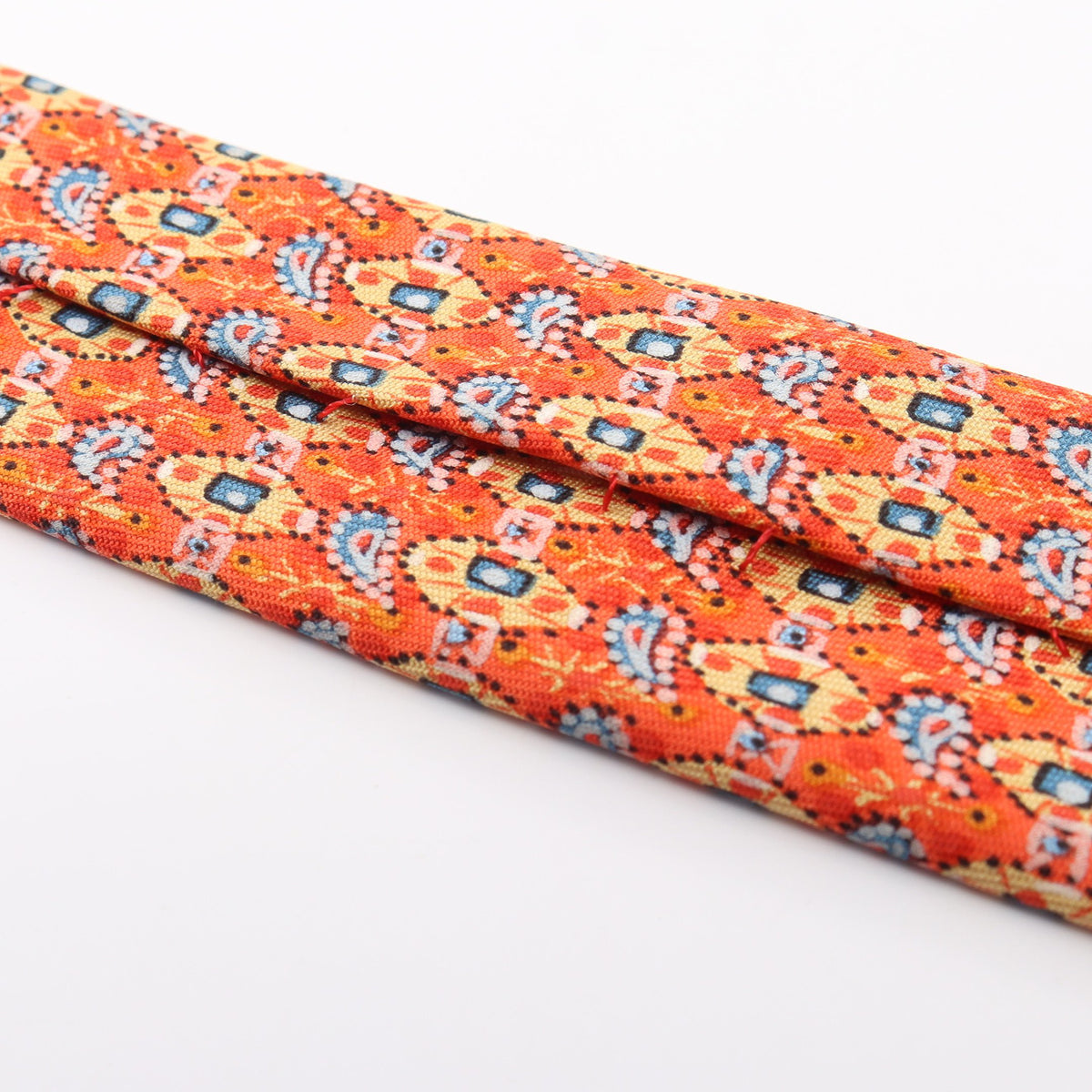 総柄 ネクタイ シルク オレンジ マルチカラー エルメス 財布・小物 HERMES