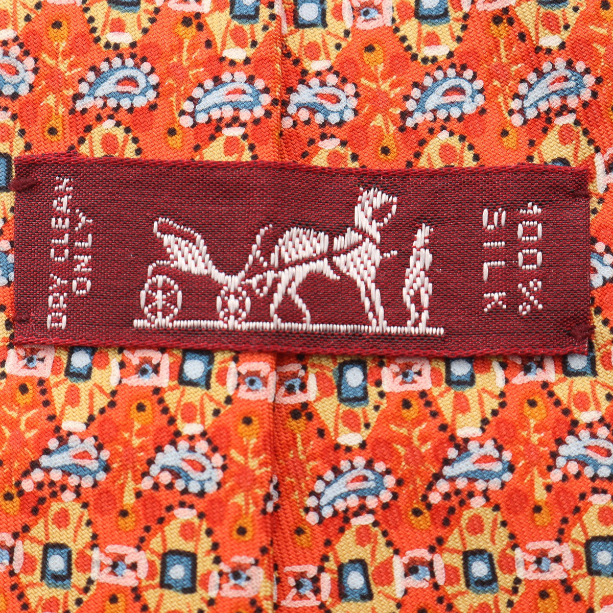総柄 ネクタイ シルク オレンジ マルチカラー エルメス 財布・小物 HERMES