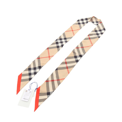 Skinny Check Silk Scarf スカーフ シルク ベージュ ブラック レッド バーバリー