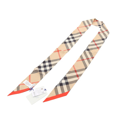 Skinny Check Silk Scarf スカーフ シルク ベージュ ブラック レッド バーバリー