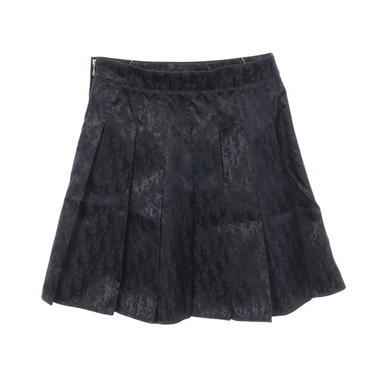 オブリーク プリーツ ミニ スカート ナイロン ダークネイビー クリスチャンディオール ボトムス Christian Dior