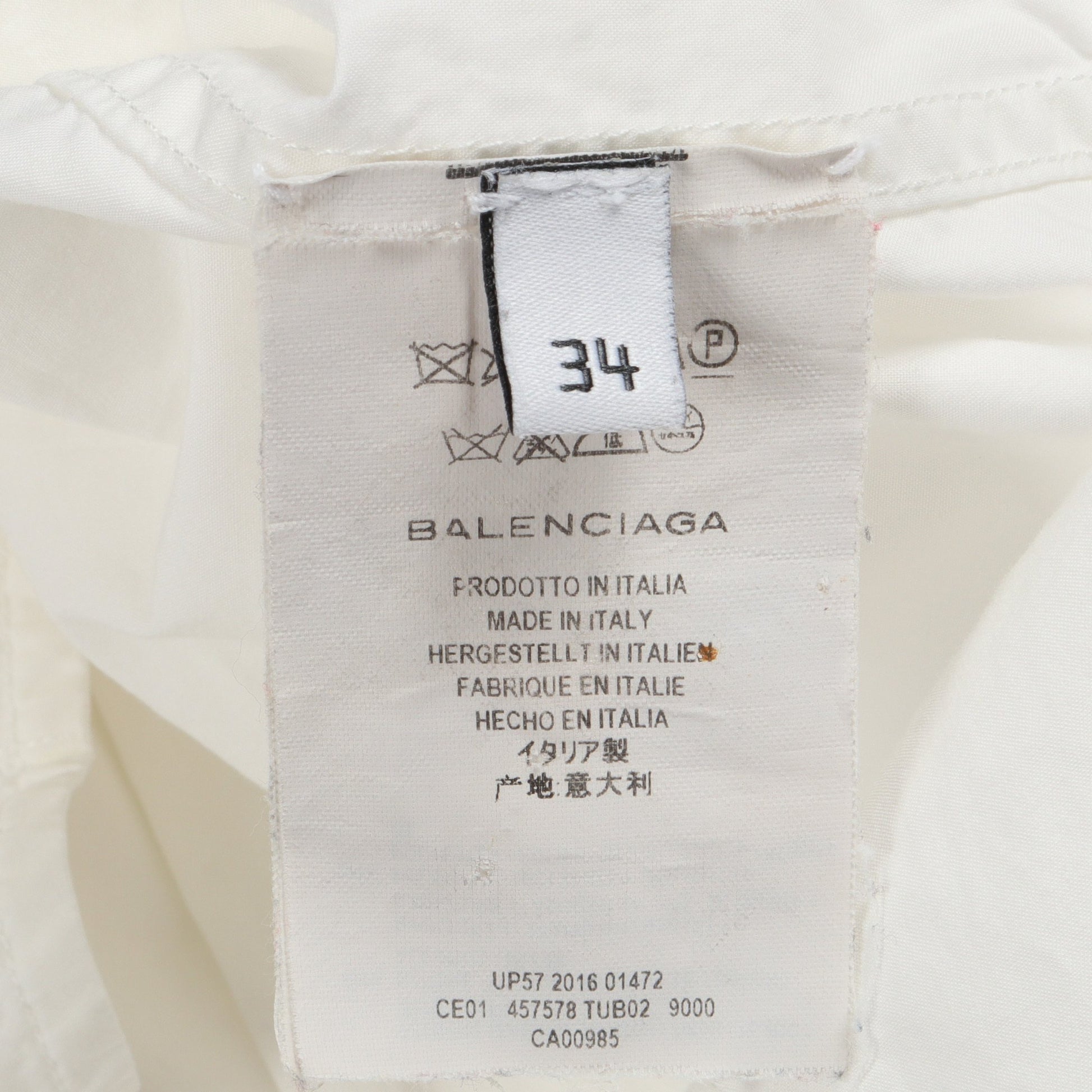 スウィングカラー シャツ コットン ホワイト バレンシアガ トップス BALENCIAGA