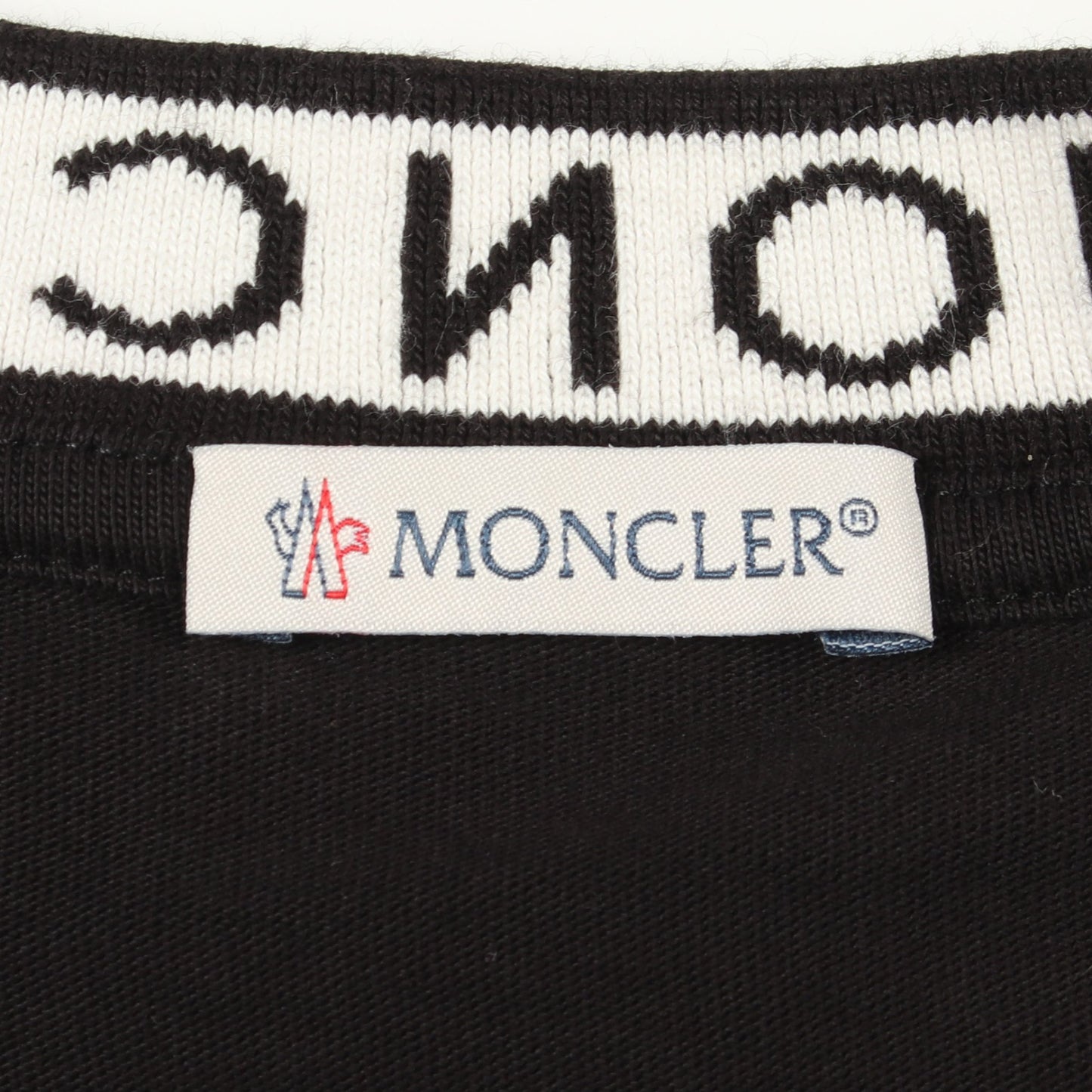 ネックロゴ 半袖Tシャツ コットン ブラック モンクレール