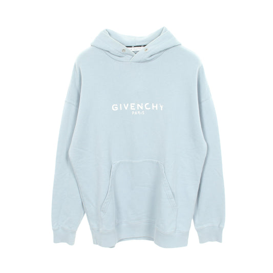 ヴィンテージロゴ オーバーサイズ プルオーバーパーカー フーディ コットン ブルーグレー ジバンシィ トップス GIVENCHY