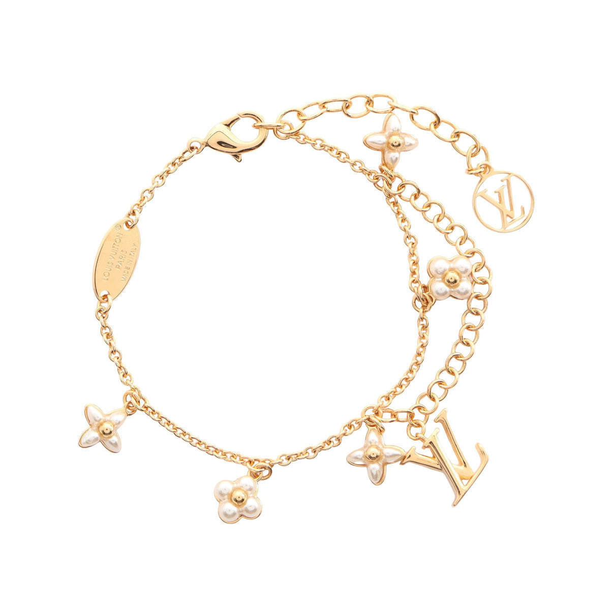 LVフローラグラム ブレスレット GP ゴールド オフホワイト ルイヴィトン アクセサリー LOUIS VUITTON