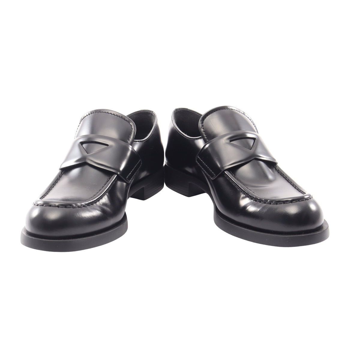 トライアングル ローファー レザー ブラック プラダ シューズ PRADA