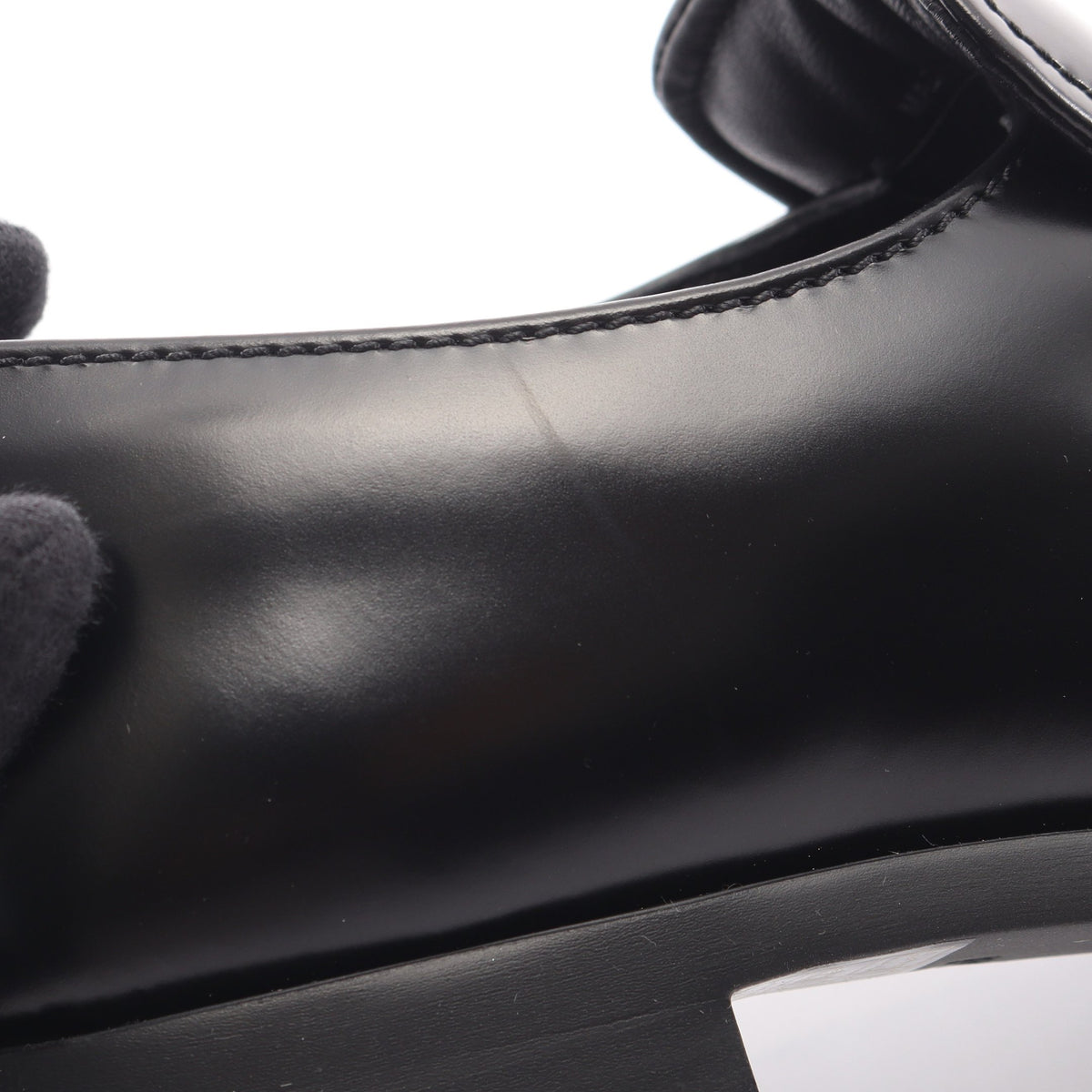 トライアングル ローファー レザー ブラック プラダ シューズ PRADA