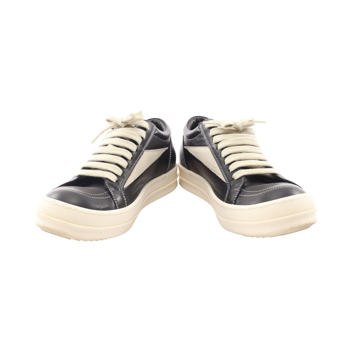 STROBE VINTAGE SNEAKS ローカットスニーカー レザー ブラック ホワイト リックオウエンス シューズ Rick Owens