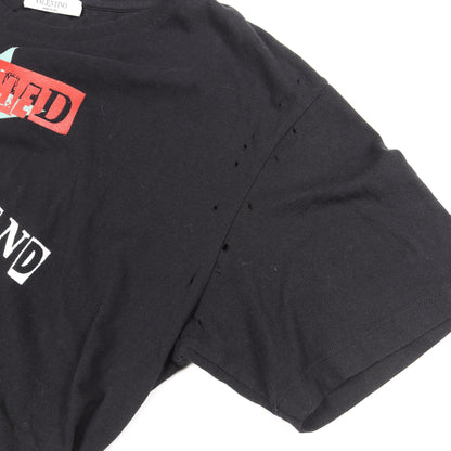 VALENTINO × Jamie Reid ダメージ加工 半袖Tシャツ コットン ブラック ヴァレンティノ