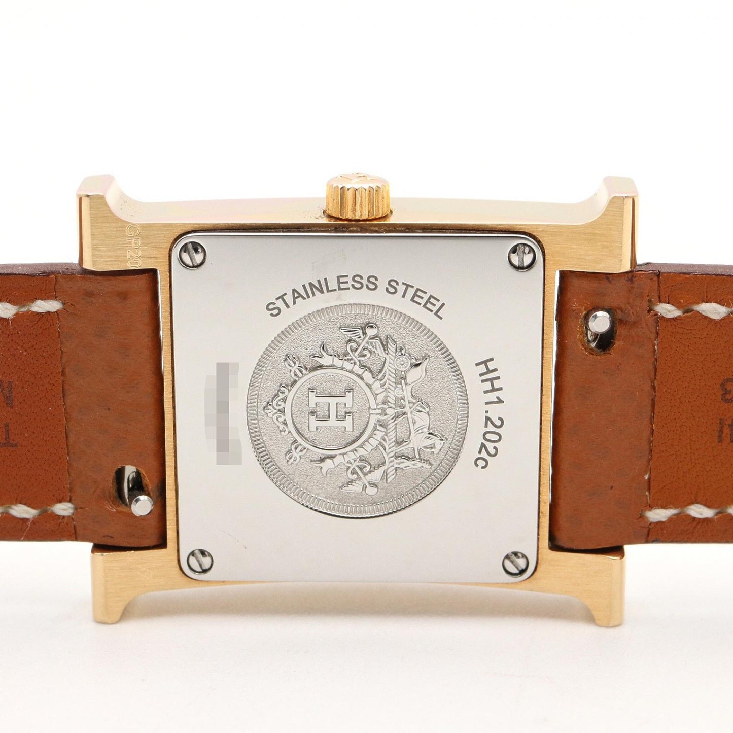 Hウォッチ ホワイトシェル レディース 腕時計 クオーツ GP レザー ホワイト エルメス 時計 HERMES