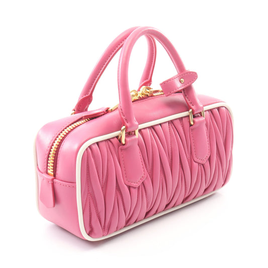 MATELASSE マテラッセ 2WAY ハンドバッグ レザー ピンクパープル ホワイト ミュウミュウ バッグ miu miu