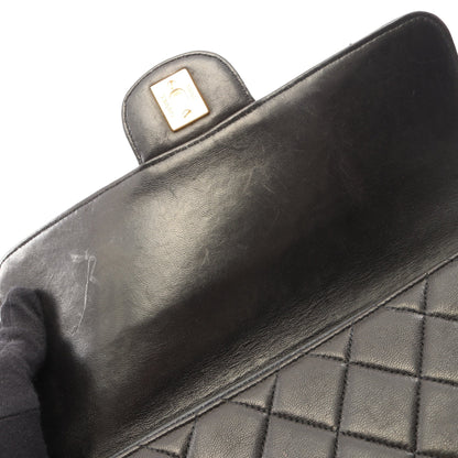 マトラッセ Wフェイス ハンドバッグ ラムスキン ブラック ゴールド金具 シャネル