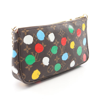 LOUIS VUITTON × yayoi kusama ミュルティ ポシェット アクセソワール モノグラム ショルダーバッグ PVC レザー ブラウン マルチカラー ルイヴィトン