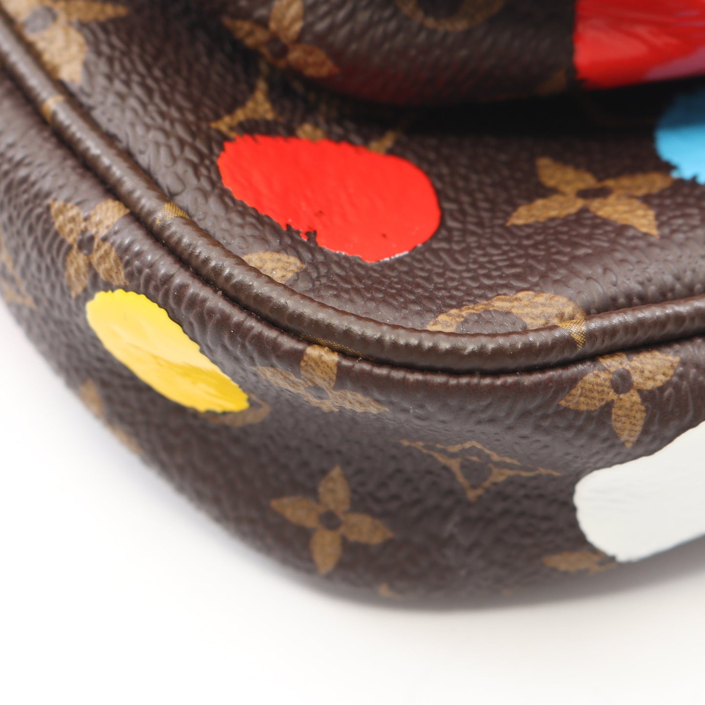 LOUIS VUITTON × yayoi kusama ミュルティ ポシェット アクセソワール モノグラム ショルダーバッグ PVC レザー ブラウン マルチカラー ルイヴィトン