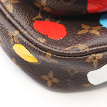 LOUIS VUITTON × yayoi kusama ミュルティ ポシェット アクセソワール モノグラム ショルダーバッグ PVC レザー ブラウン マルチカラー ルイヴィトン