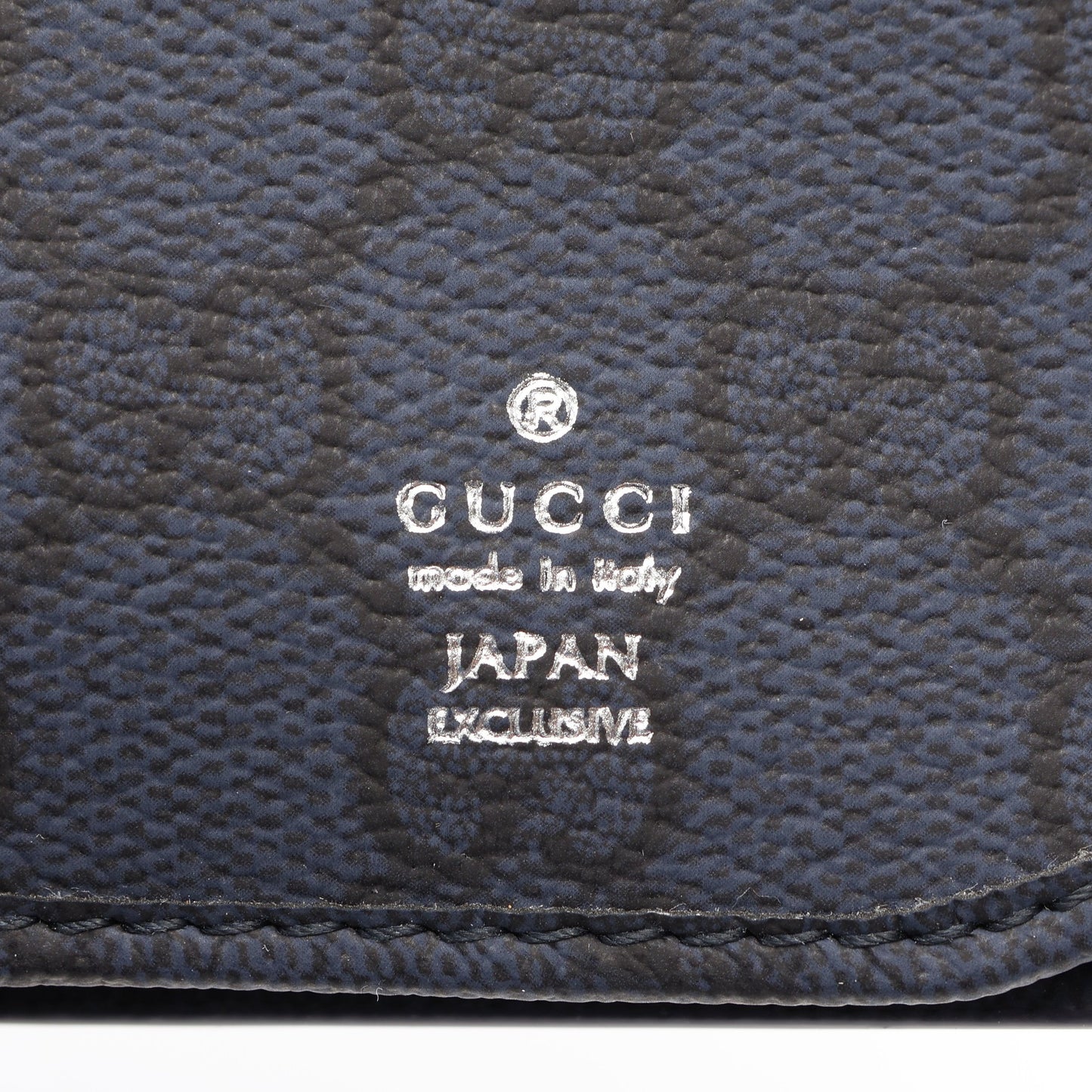 GGエンブレム ロングウォレット 日本限定 二つ折り長財布 レザー ネイビー グッチ