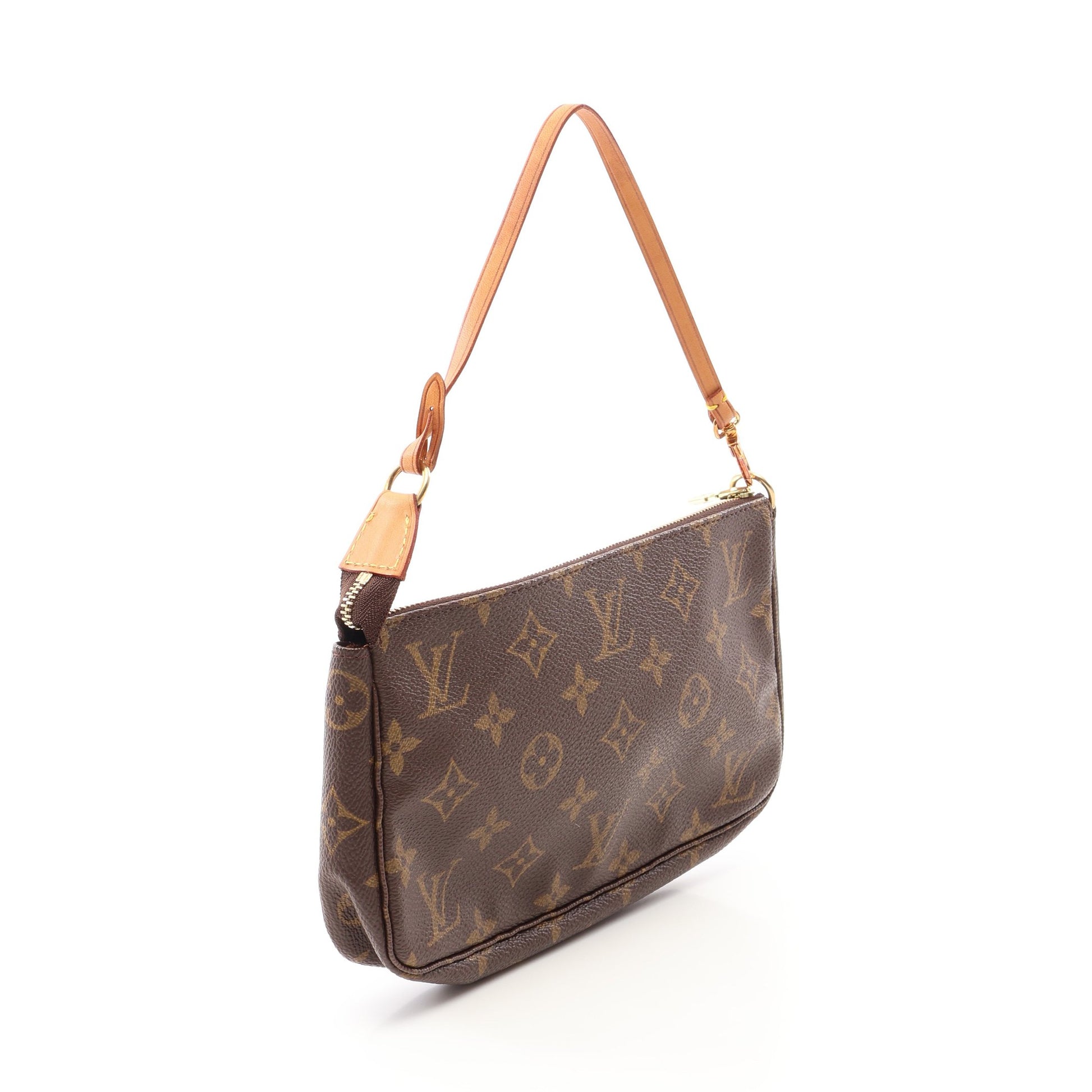 ポシェットアクセソワール モノグラム ハンドバッグ PVC レザー ブラウン ルイヴィトン バッグ LOUIS VUITTON
