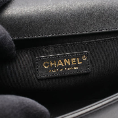 ボーイシャネル チェーンショルダーバッグ ラムスキン ブラック ゴールド金具 シャネル