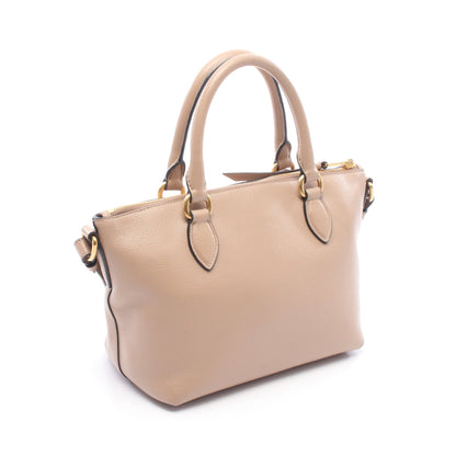 GLACE'CALF 2WAY ハンドバッグ レザー ベージュ プラダ