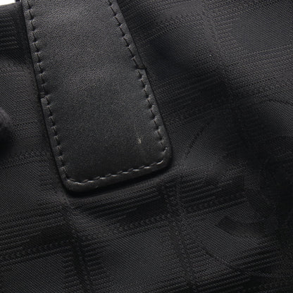 ニュートラベルラインMM ハンドバッグ トートバッグ ナイロン レザー ブラック ゴールド金具 シャネル