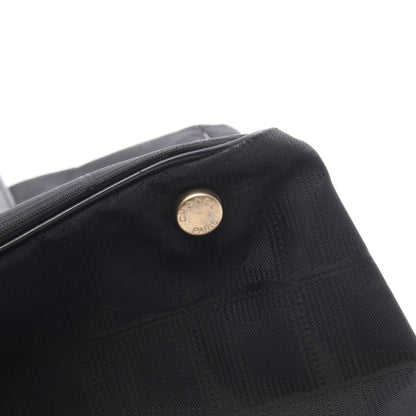 ニュートラベルラインMM ハンドバッグ トートバッグ ナイロン レザー ブラック ゴールド金具 シャネル