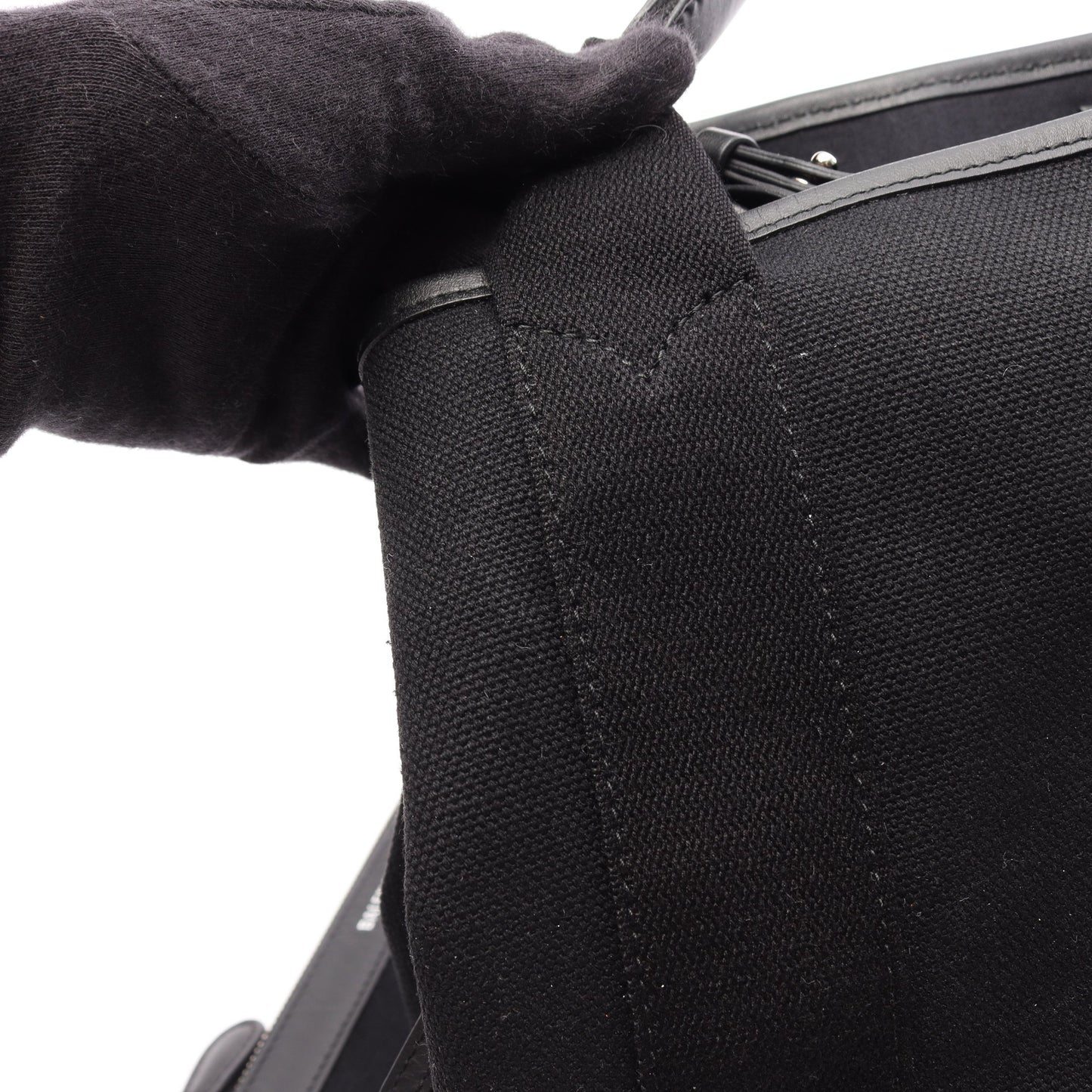 NAVY CABAS S ネイビーカバ ハンドバッグ トートバッグ キャンパス レザー ブラック バレンシアガ