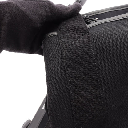 NAVY CABAS S ネイビーカバ ハンドバッグ トートバッグ キャンパス レザー ブラック バレンシアガ