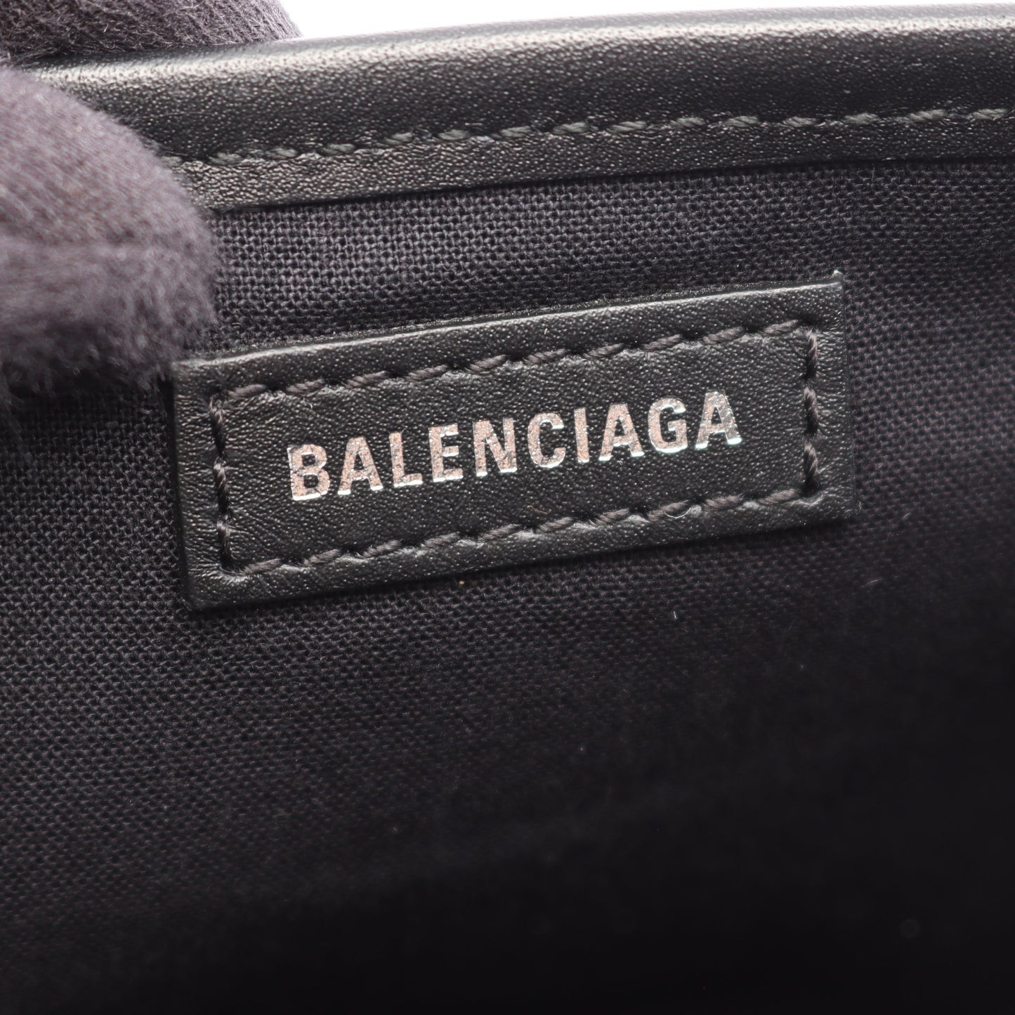 NAVY CABAS S ネイビーカバ ハンドバッグ トートバッグ キャンパス レザー ブラック バレンシアガ