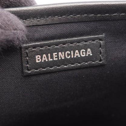 NAVY CABAS S ネイビーカバ ハンドバッグ トートバッグ キャンパス レザー ブラック バレンシアガ